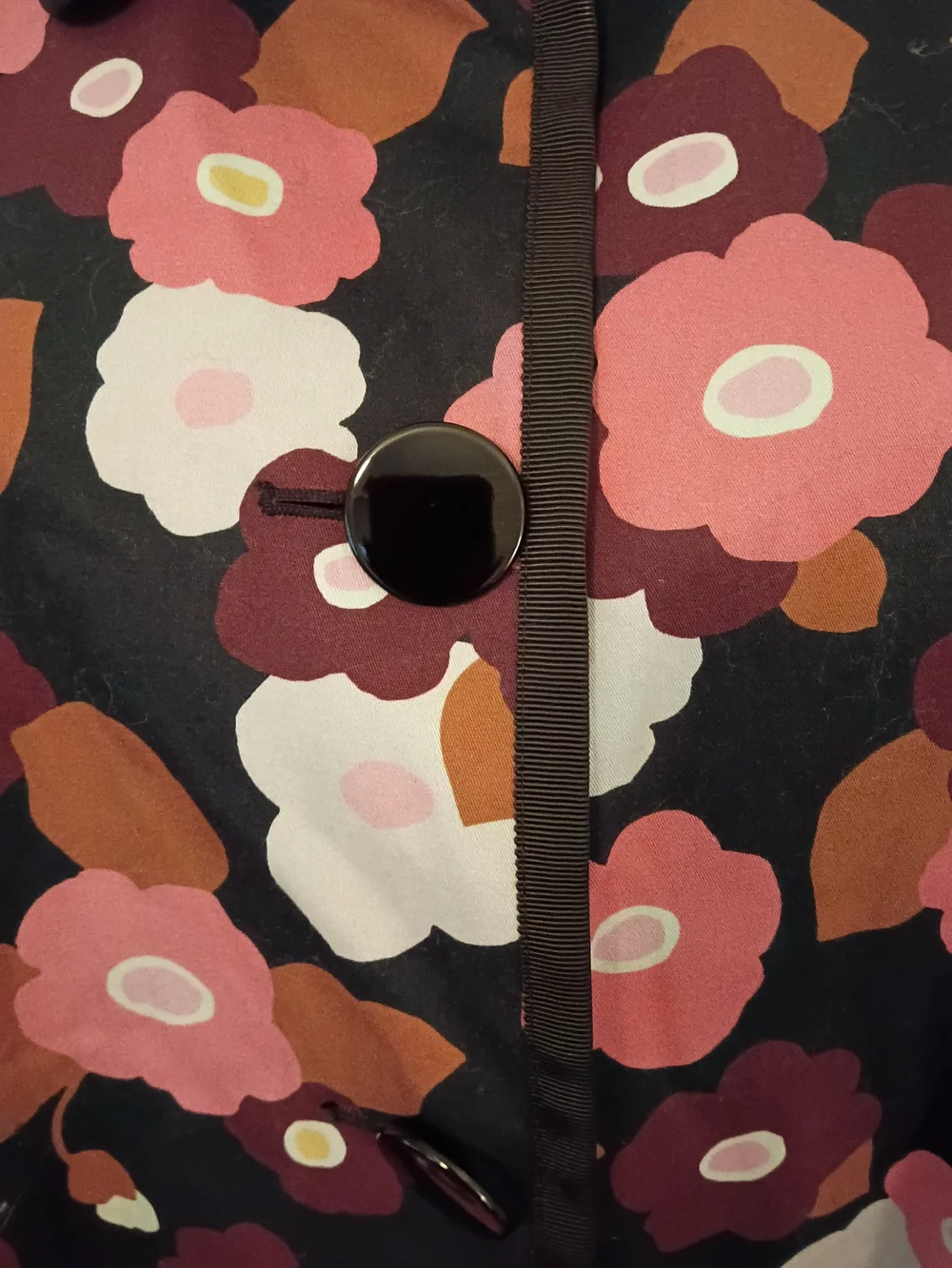 kate spade Black Floral Button-Up Fitted Jacket